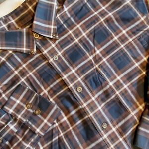 Cabelas Mens Dress Shirt Plaid  Large Cotton ‎ Outdoor Long Sleeve Button Down